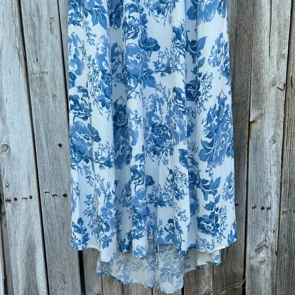 Reformation Gavin Midi Dress Olympia Floral Blue White 12 - Picture 8 of 16